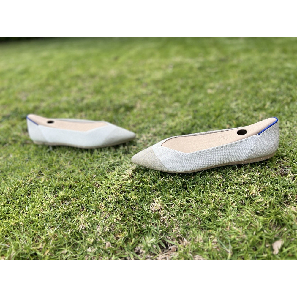 New Rothy's The Pointy Slip On Toe Flat Size 12 Diamond Metallic Pointed Shoe - Picture 5 of 8